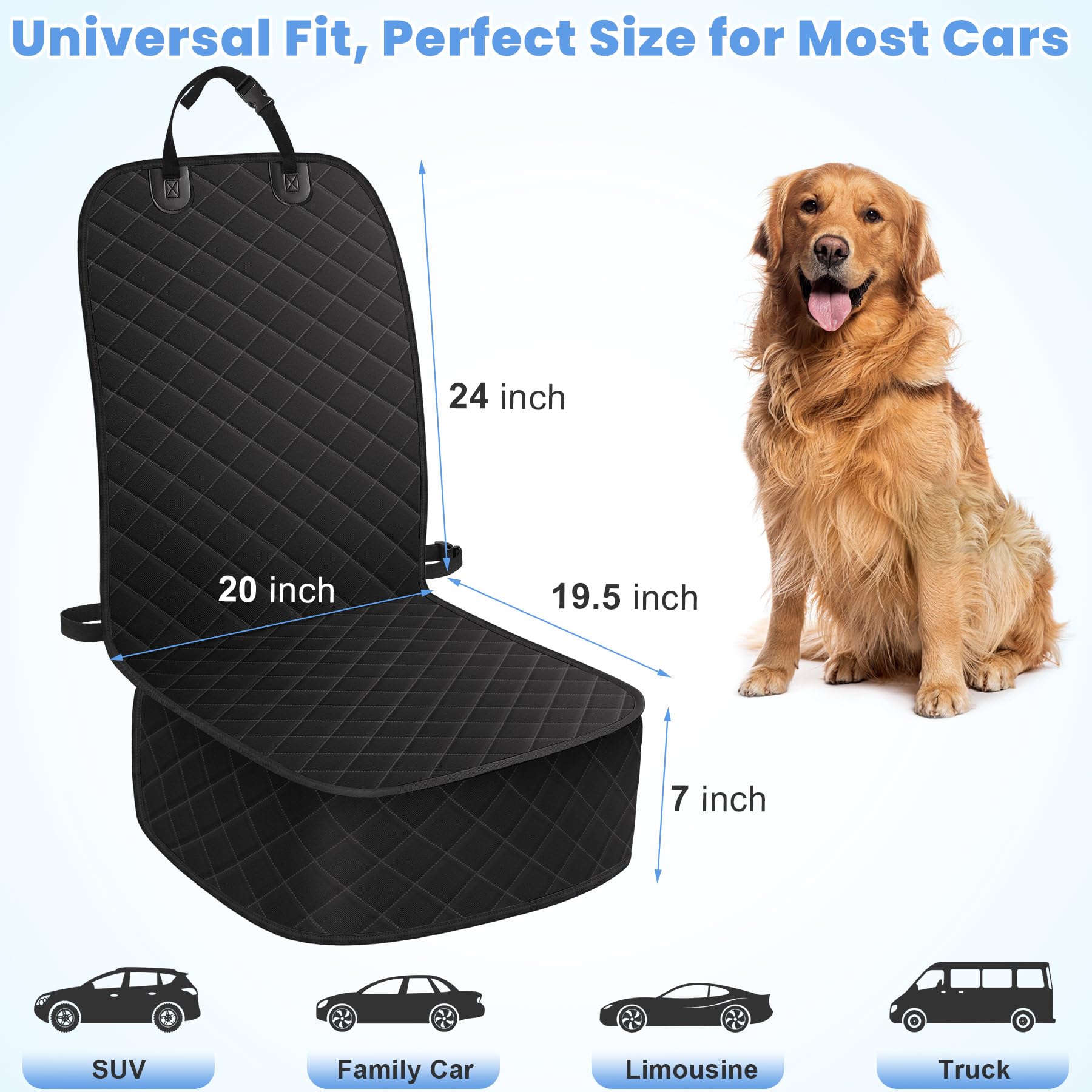 Pack ELONGRIVER dos fundas para asientos, negro, protección continua