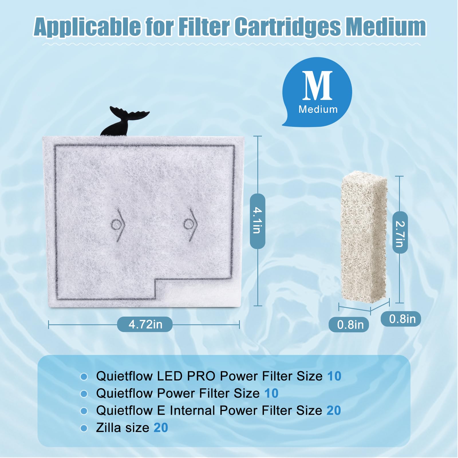 ELXXROONM cartuchos filtro medio para QuietFlow tamaño 10 facilitan el mantenimiento.