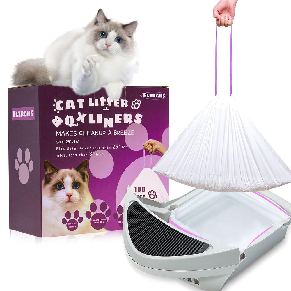 Elzrghs bolsas para Litter-Robot con cierre de cordón para sellado y control de olores.