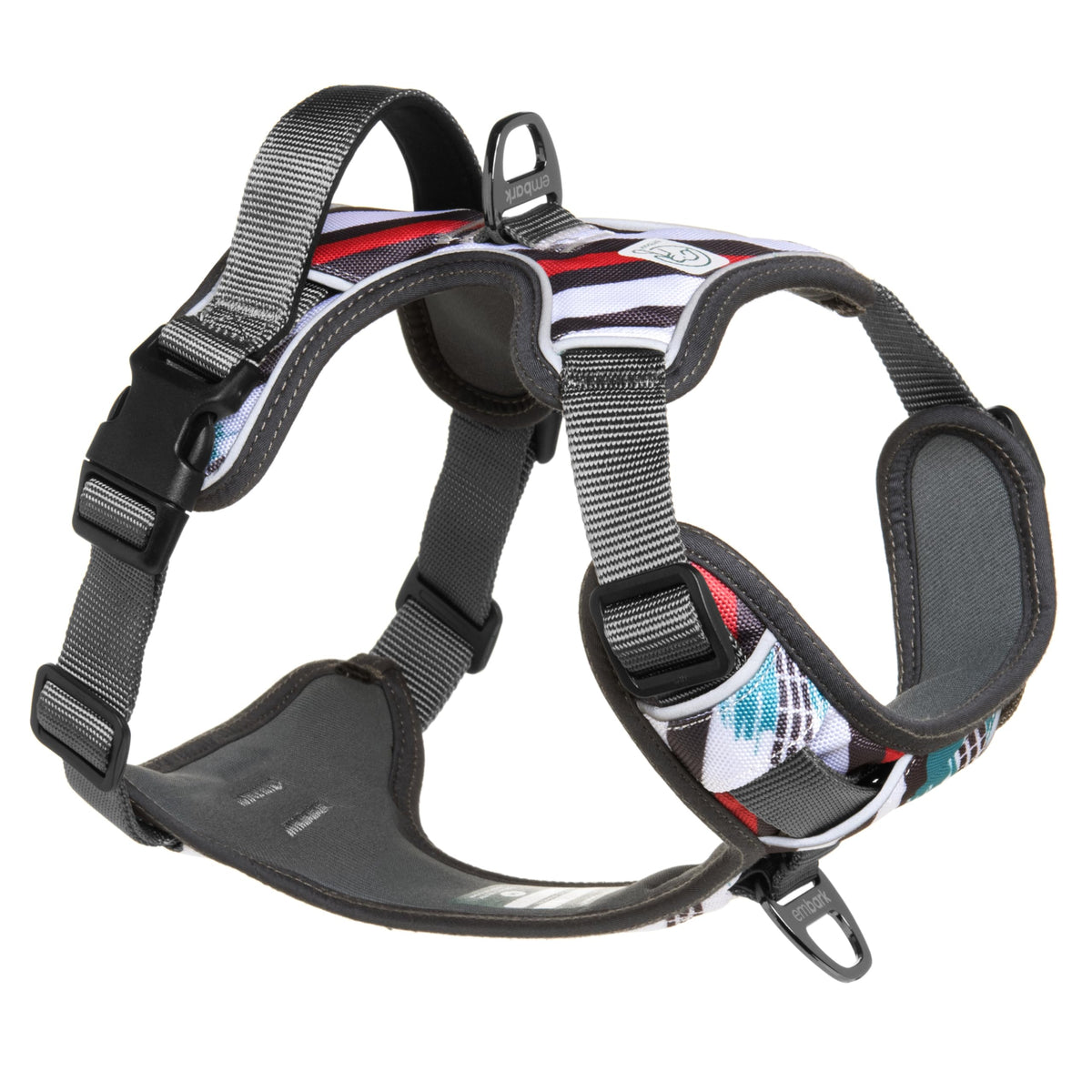 Arnés Embark Adventure XL para perros grandes, ajuste cómodo y seguro.