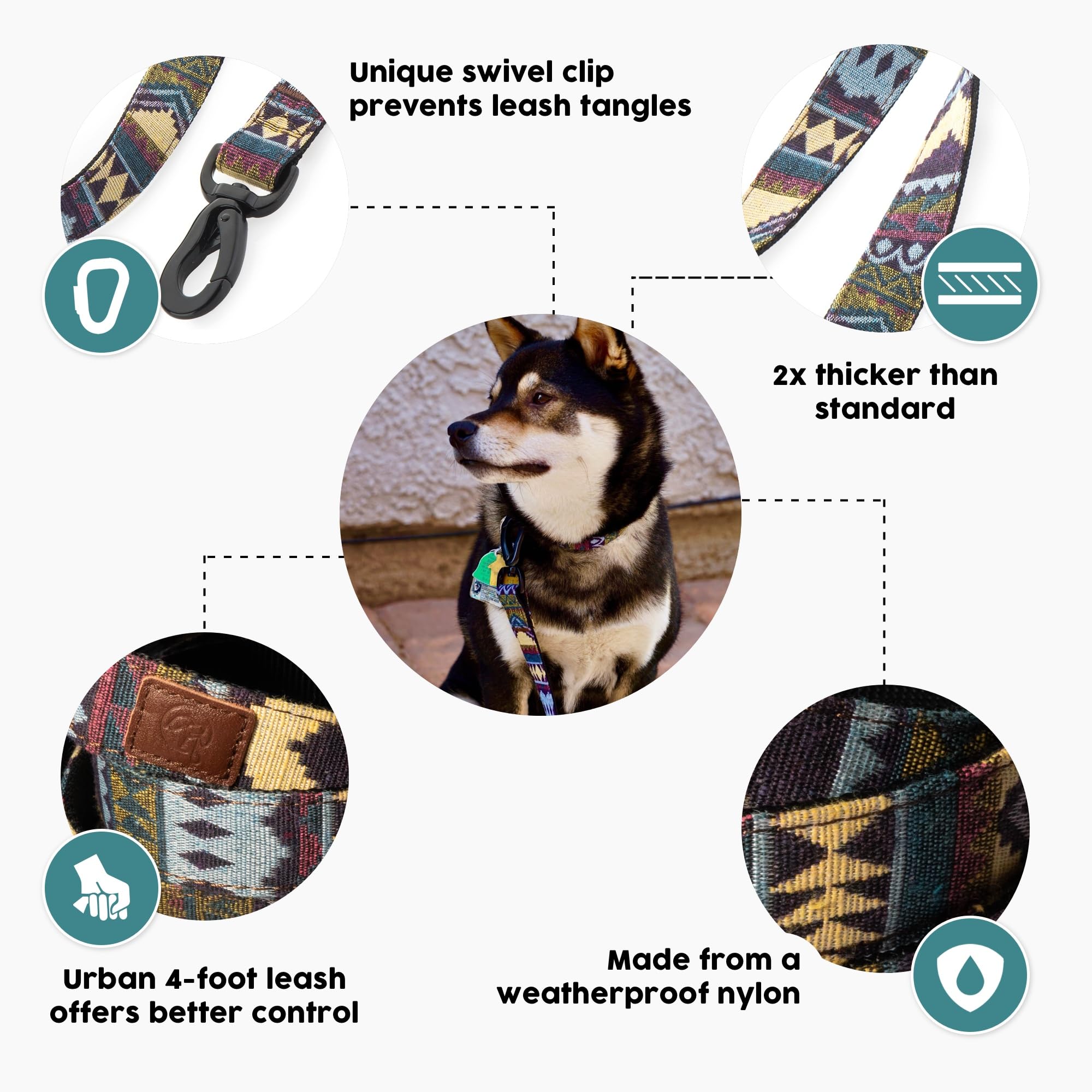 Lazo de nylon resistente Embark Adventure para perros de todos los tamaños.