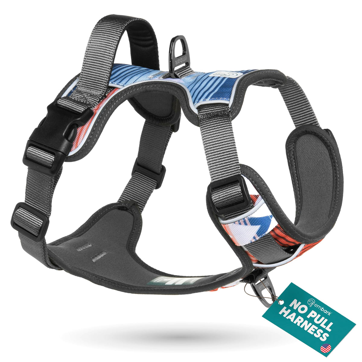 Arnés Embark Pets Adventure en Oxford nylon, resistente para perros grandes durante paseos.