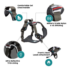 Arnés Embark Pets Aventura, borde reflectivo para mayor visibilidad nocturna.