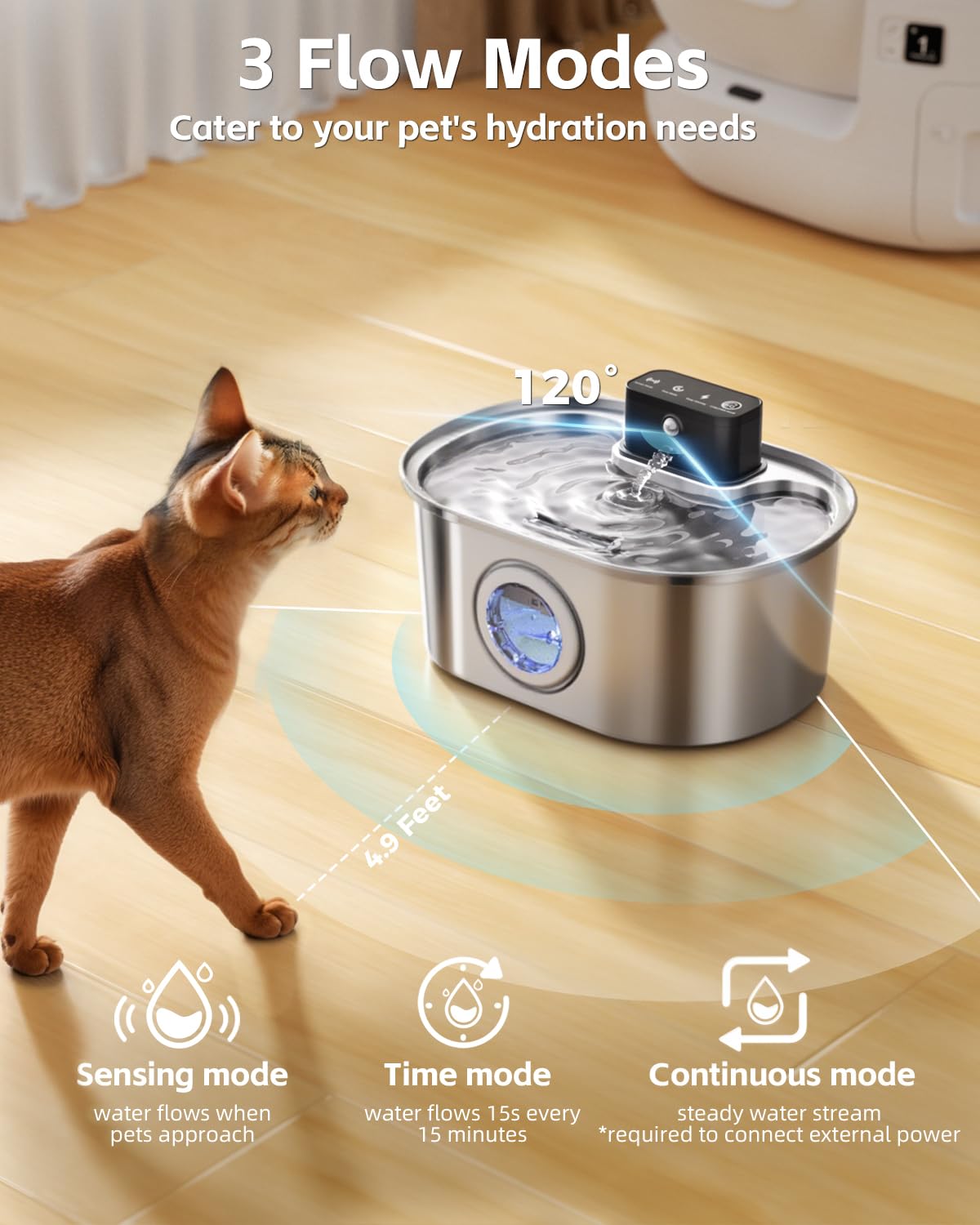 Emdoro bebederos para gatos con bomba silenciosa para ambiente tranquilo.