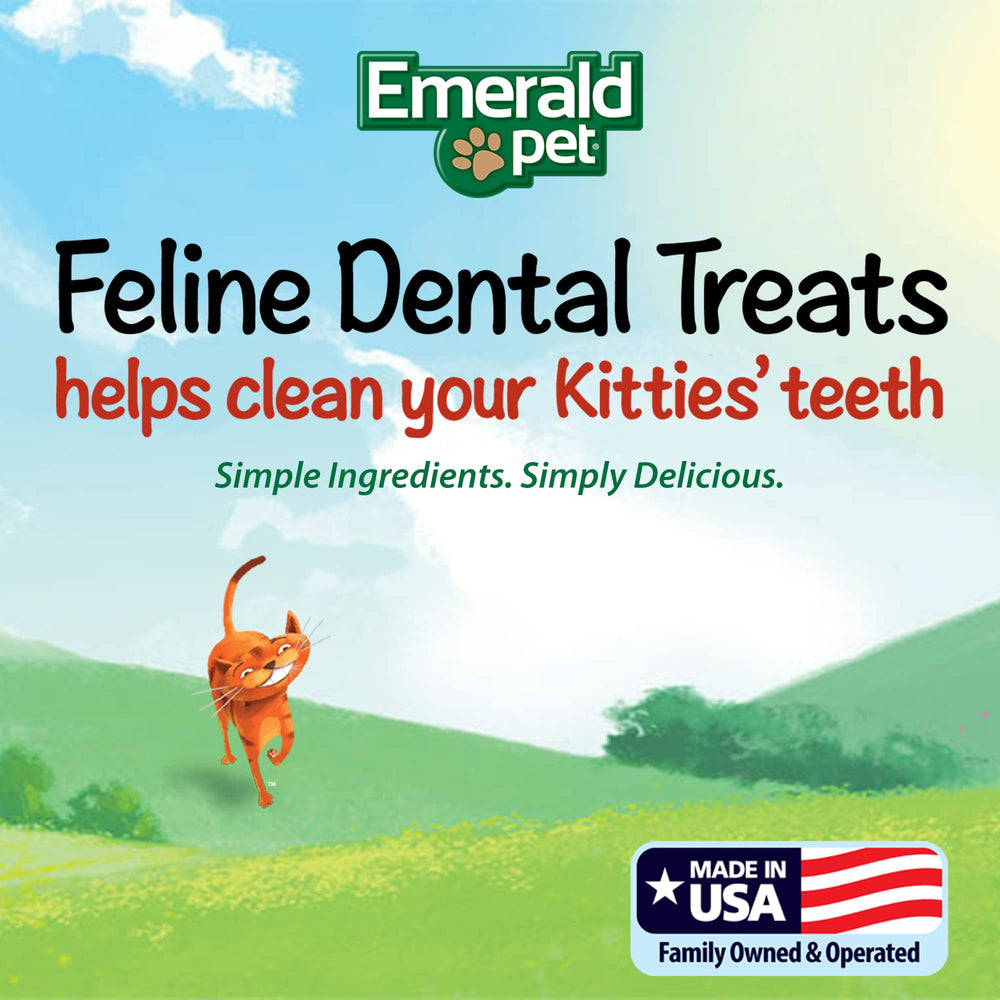 Hecho en EE.UU. con Emerald Pet, premio dental para gatos.