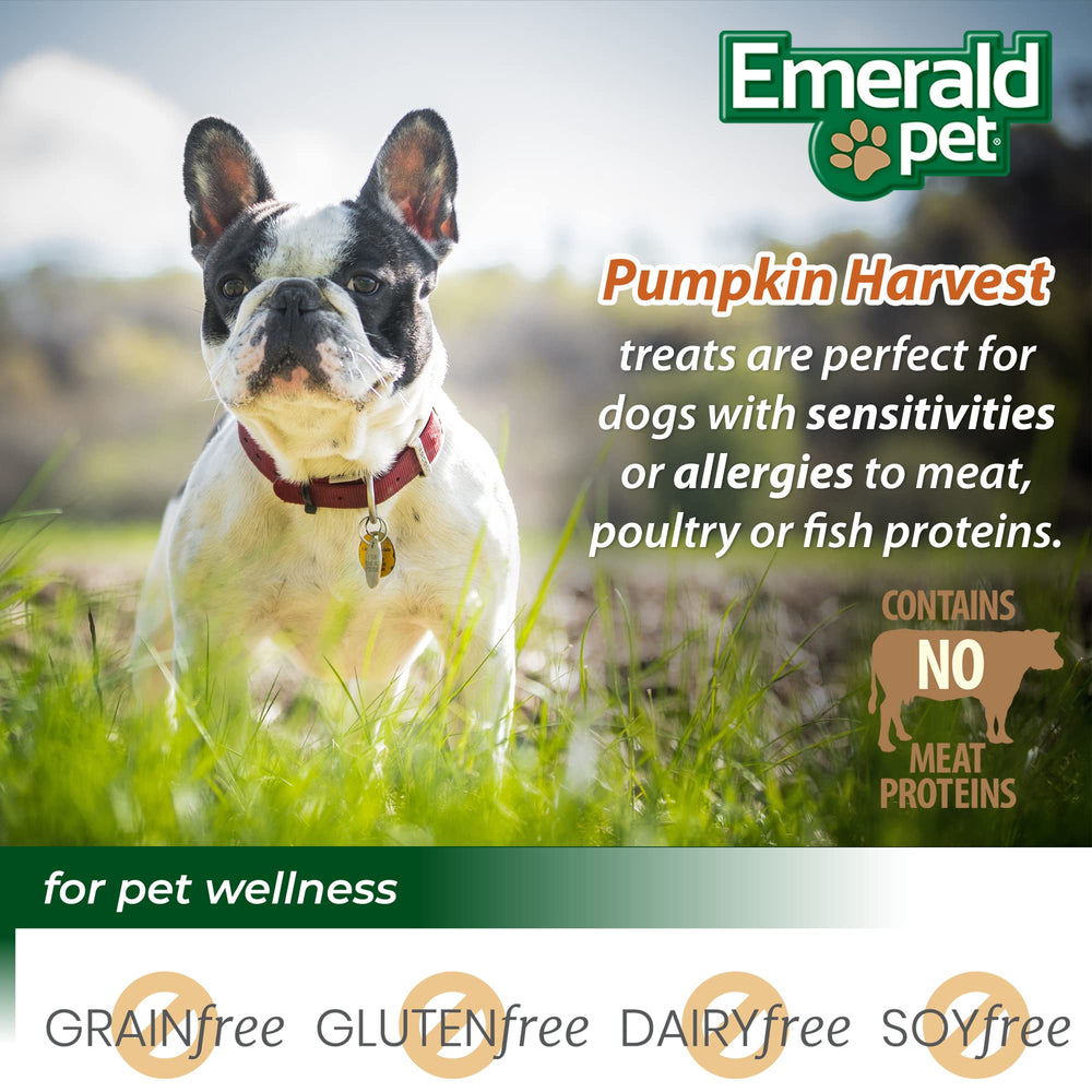 Emerald Pet Pumpkin Harvest aroma tentador: snack sabroso para variar la rutina.