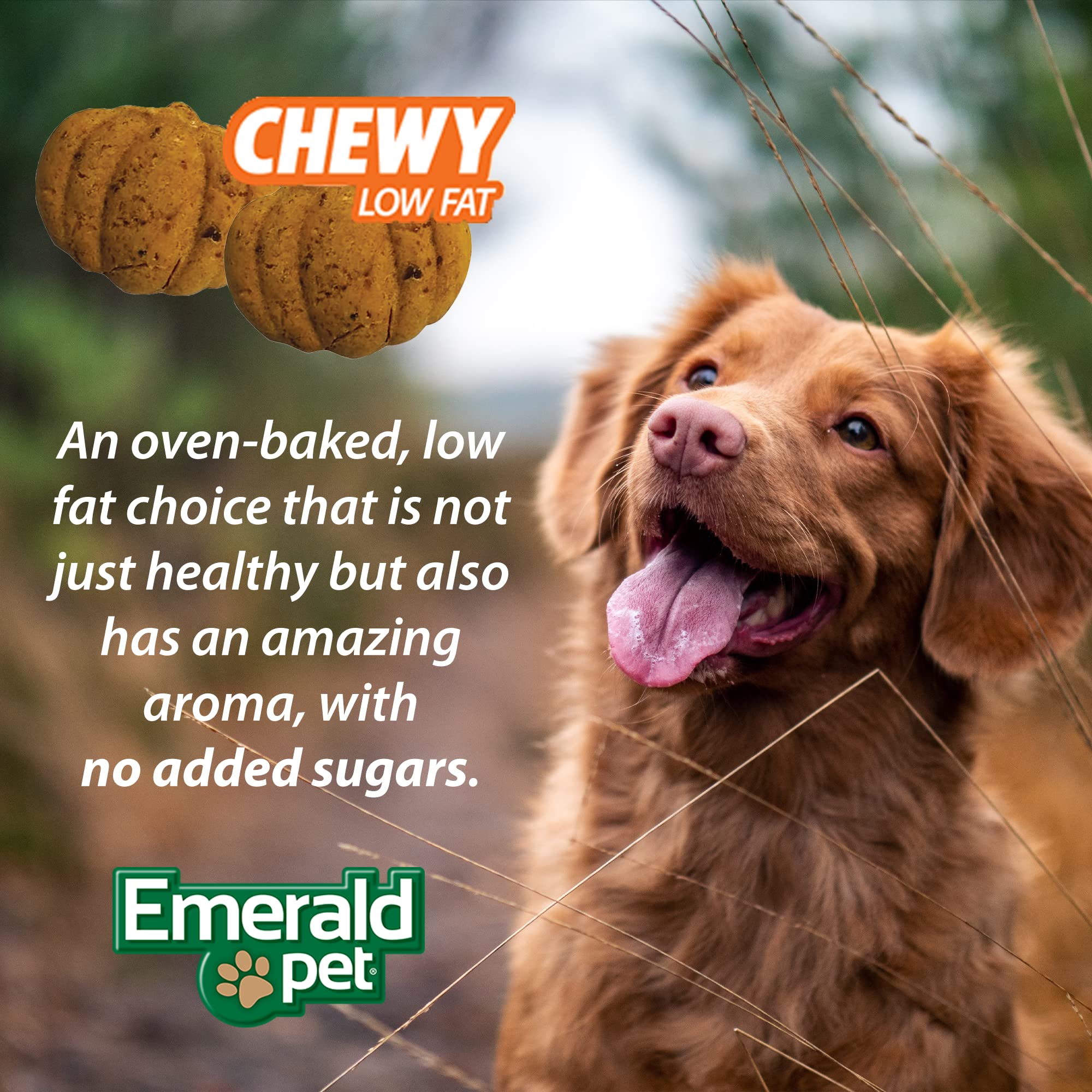 Emerald Pet Pumpkin Harvest fabricado en EE.UU.: calidad premium con ingredientes locales.