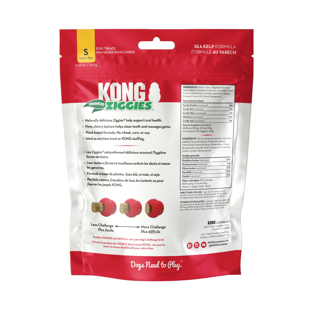 Empaque Kong Classic Ziggies, pack ideal para perros pequeños.