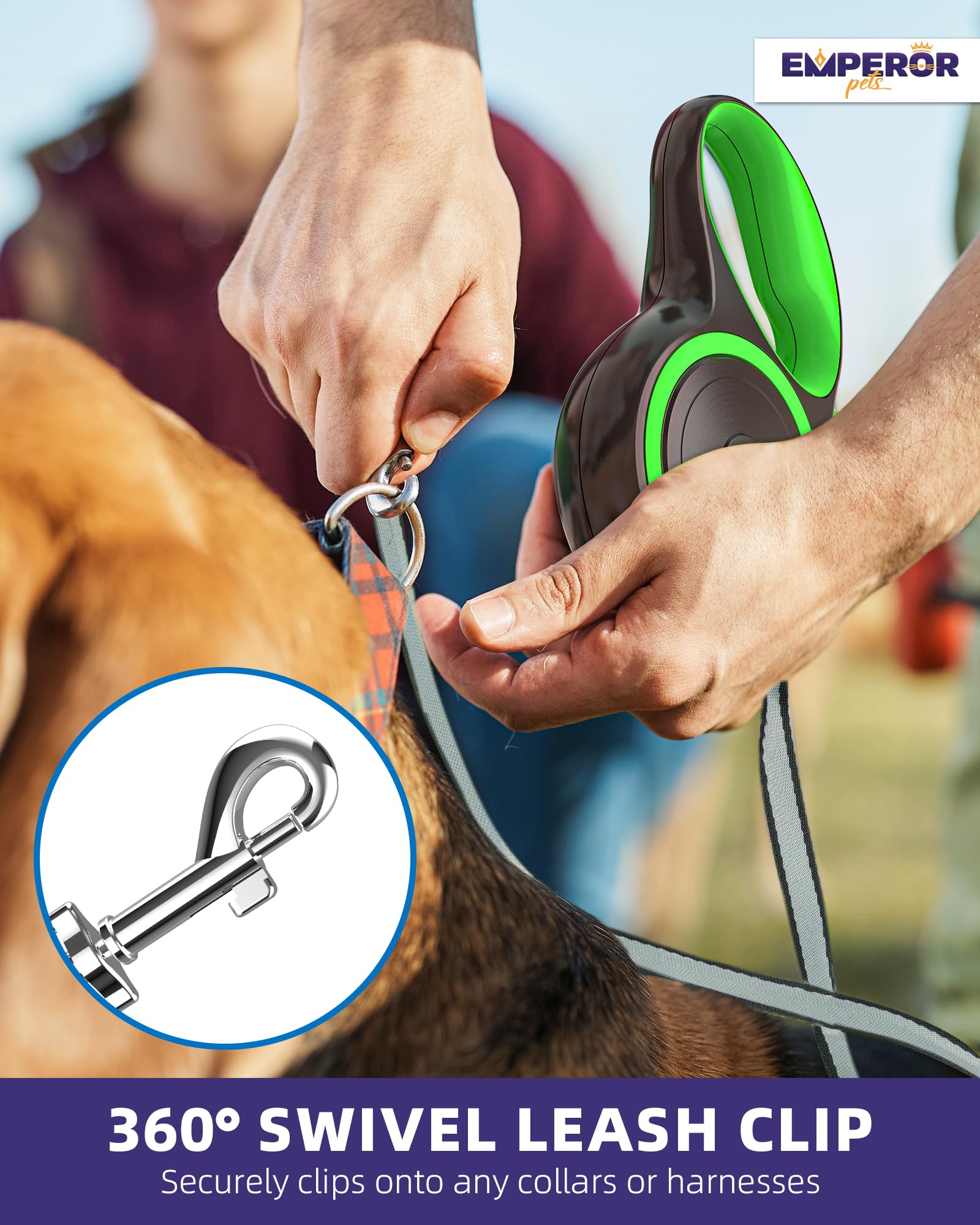 Resorte interno de Emperor Pets para retractar con consistencia.