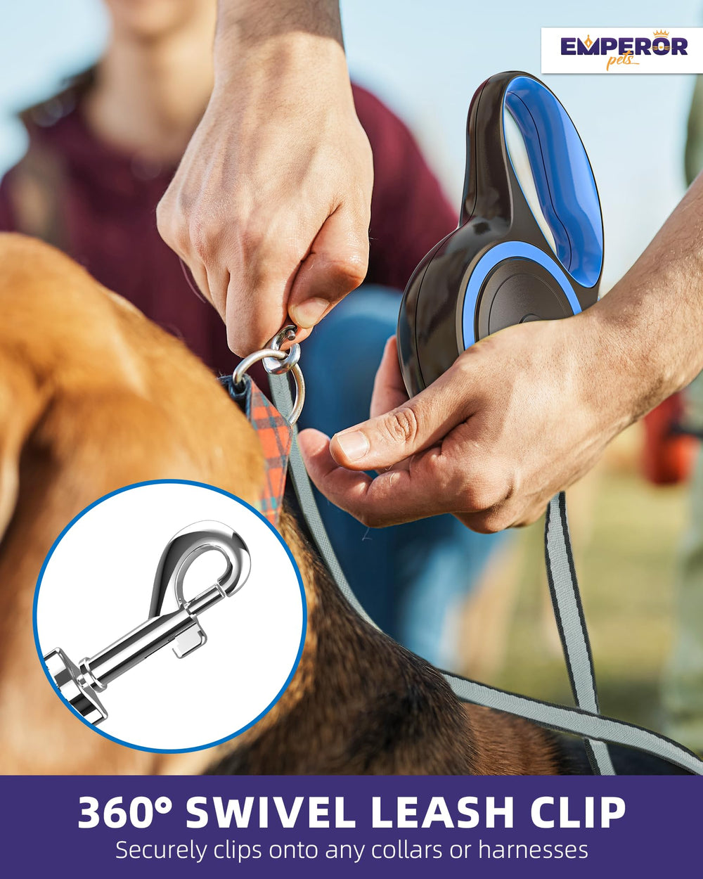 Emperor Pets resorte interno ofrece retracción constante sin enredos