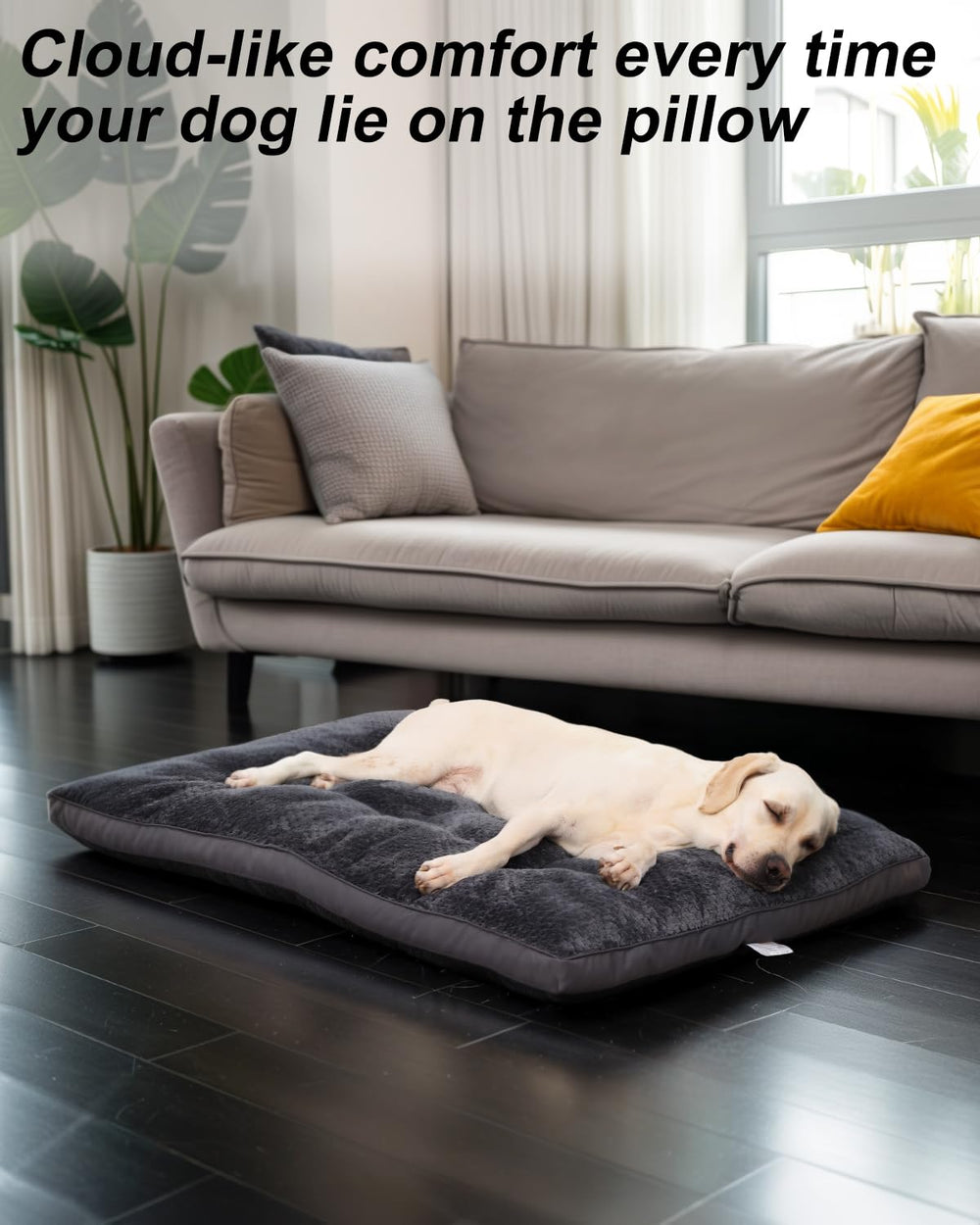 Cama EMSLX color gris oscuro para hogar moderno y cómodo.