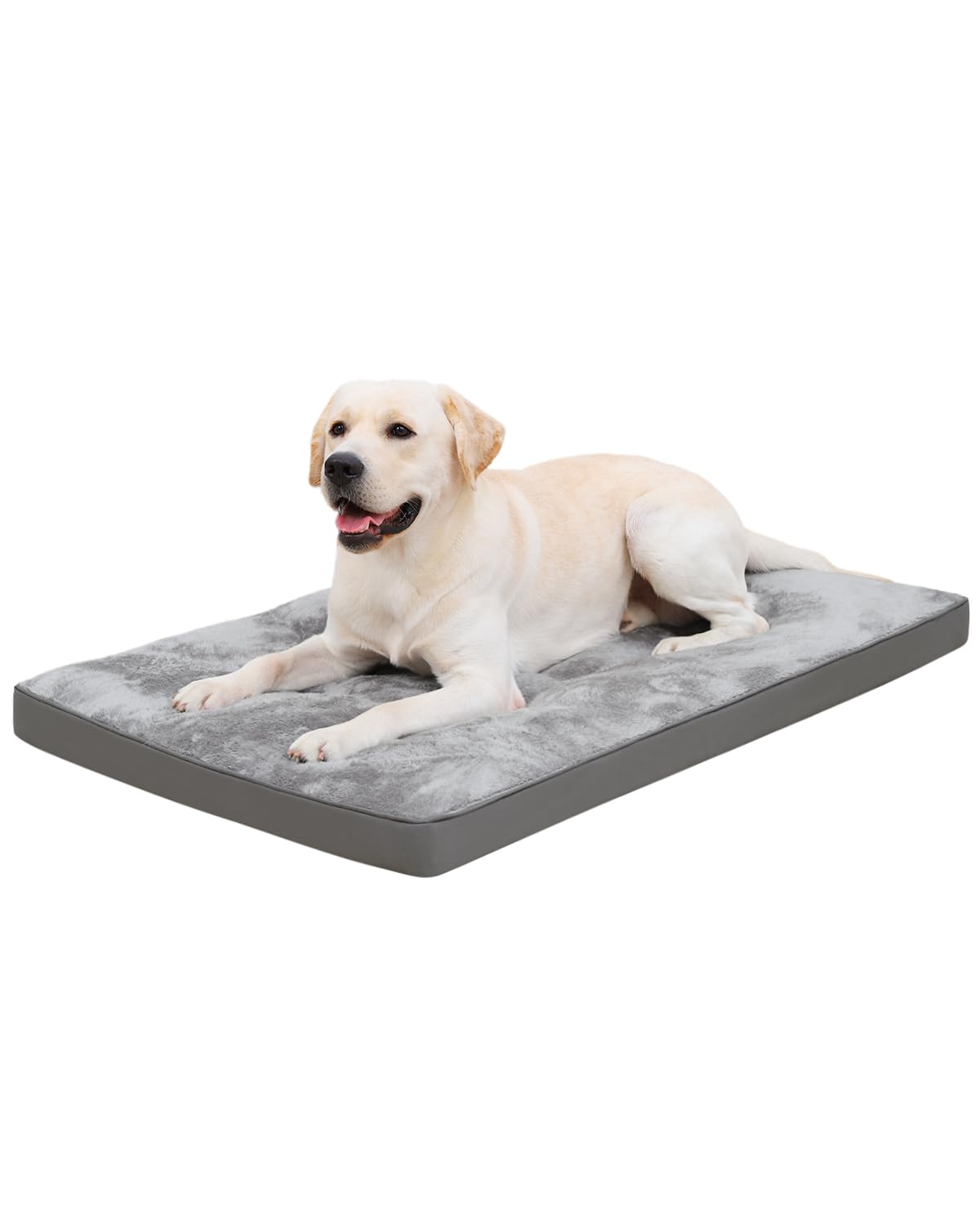 Cama EMSLX para perro en jaula gris, comodidad suave para descanso.
