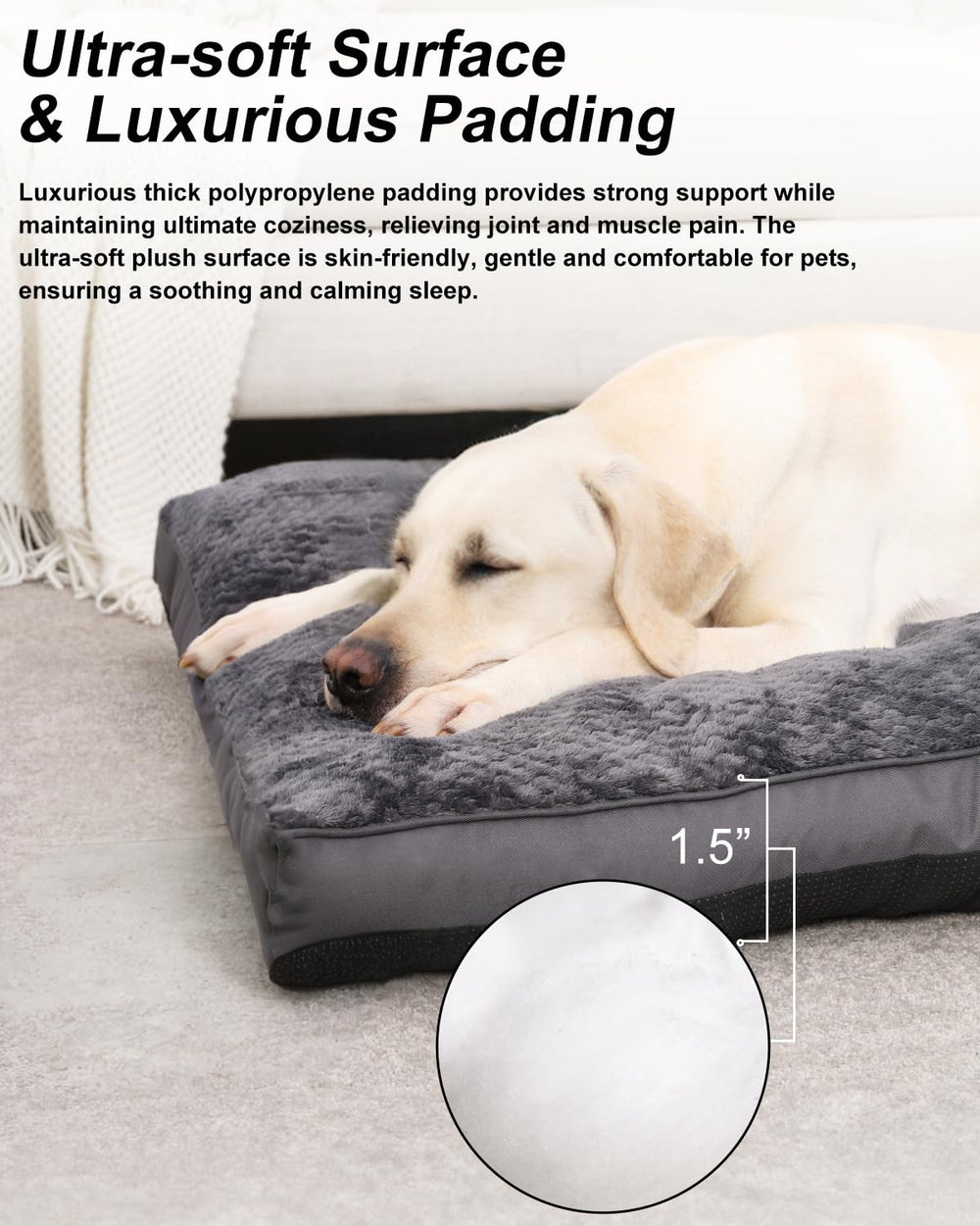 Cama EMSLX con lavado a máquina, práctica y duradera para mascotas.
