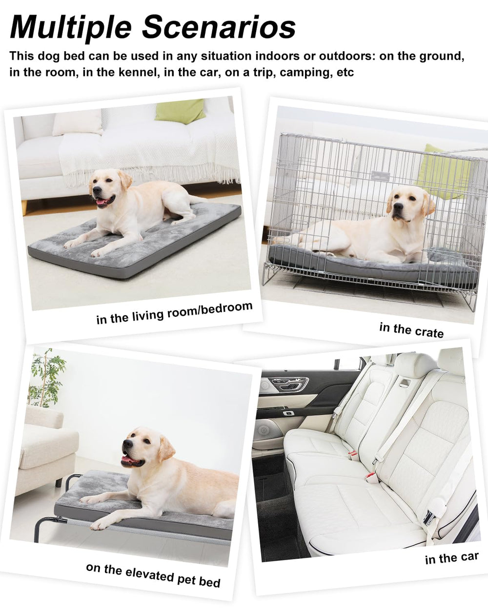 Cama EMSLX portátil gris para viajes y paseos con tu mascota.