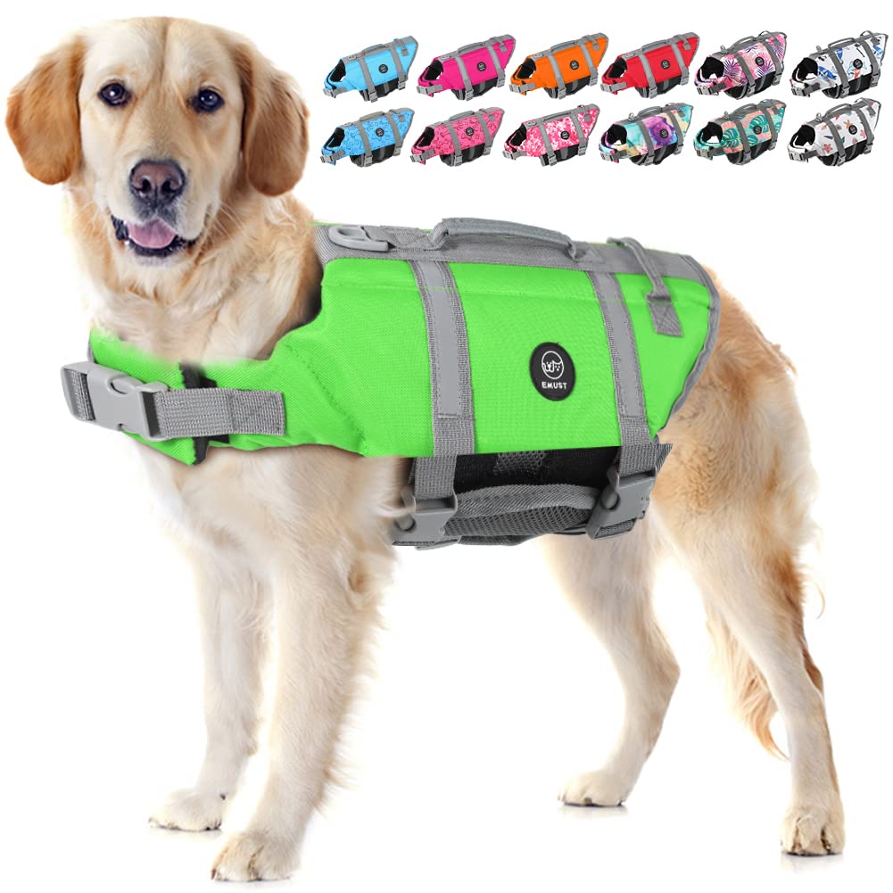 EMUST chaleco de flotación para perros verde nuevo ofrece alta flotabilidad para nadar