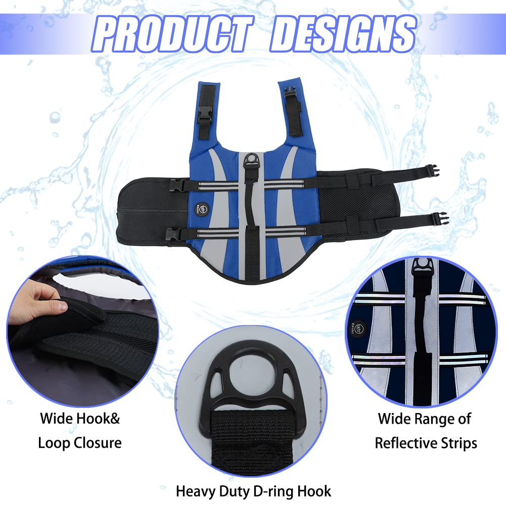 EMUST chaleco flotante con dos asas para facilitar recuperación en agua.