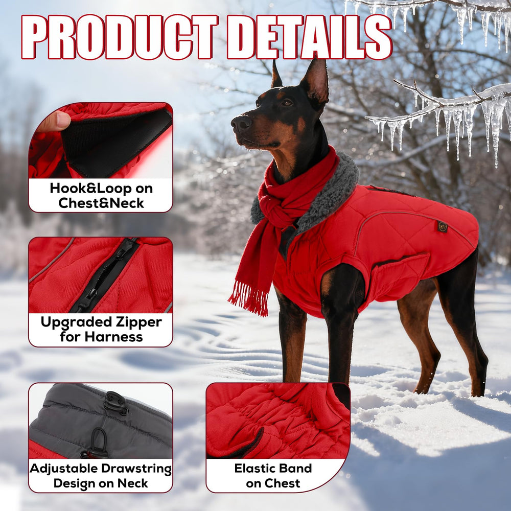 EMUST chaqueta de invierno para perros con cuello de pelo suave para más calor.