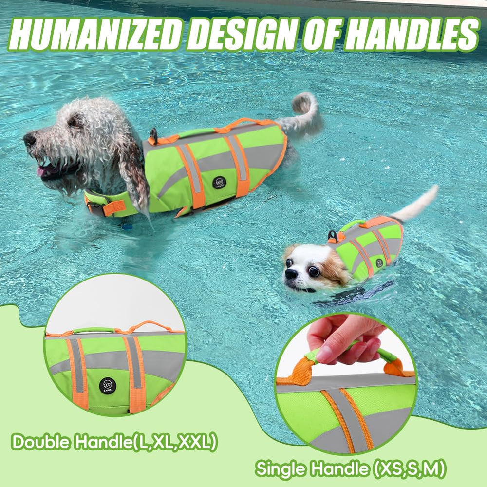 EMUST chaleco salvavidas para perro ajustable con cinturones, fácil de poner y quitar.