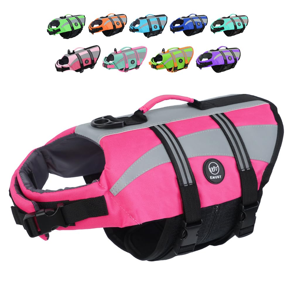 EMUST chaleco salvavidas para perro ajustable con alta visibilidad