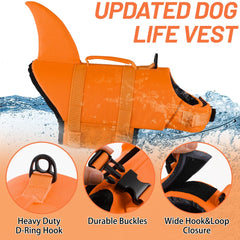EMUST chaleco salvavidas con correas ajustables para un ajuste seguro en perros de distinto tamaño.