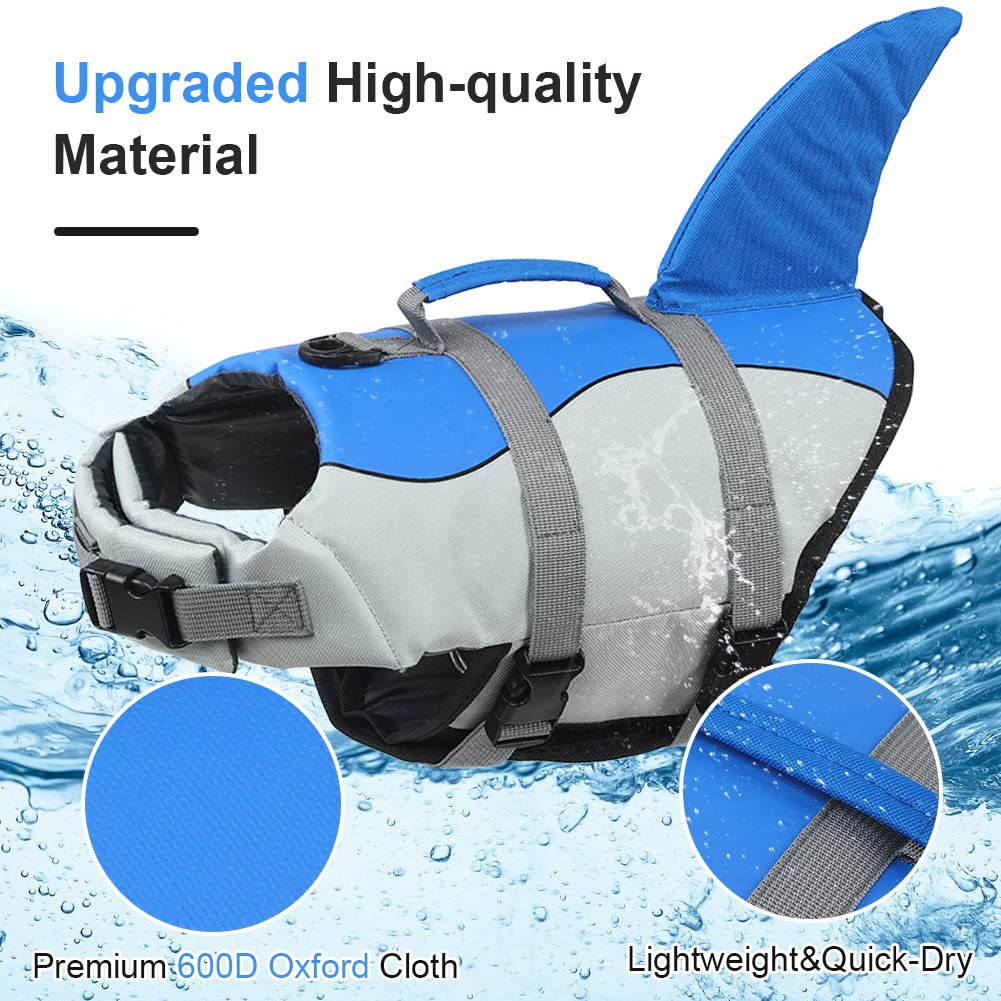 EMUST chaleco salvavidas para perro con manija de rescate para facilitar la salida del agua.