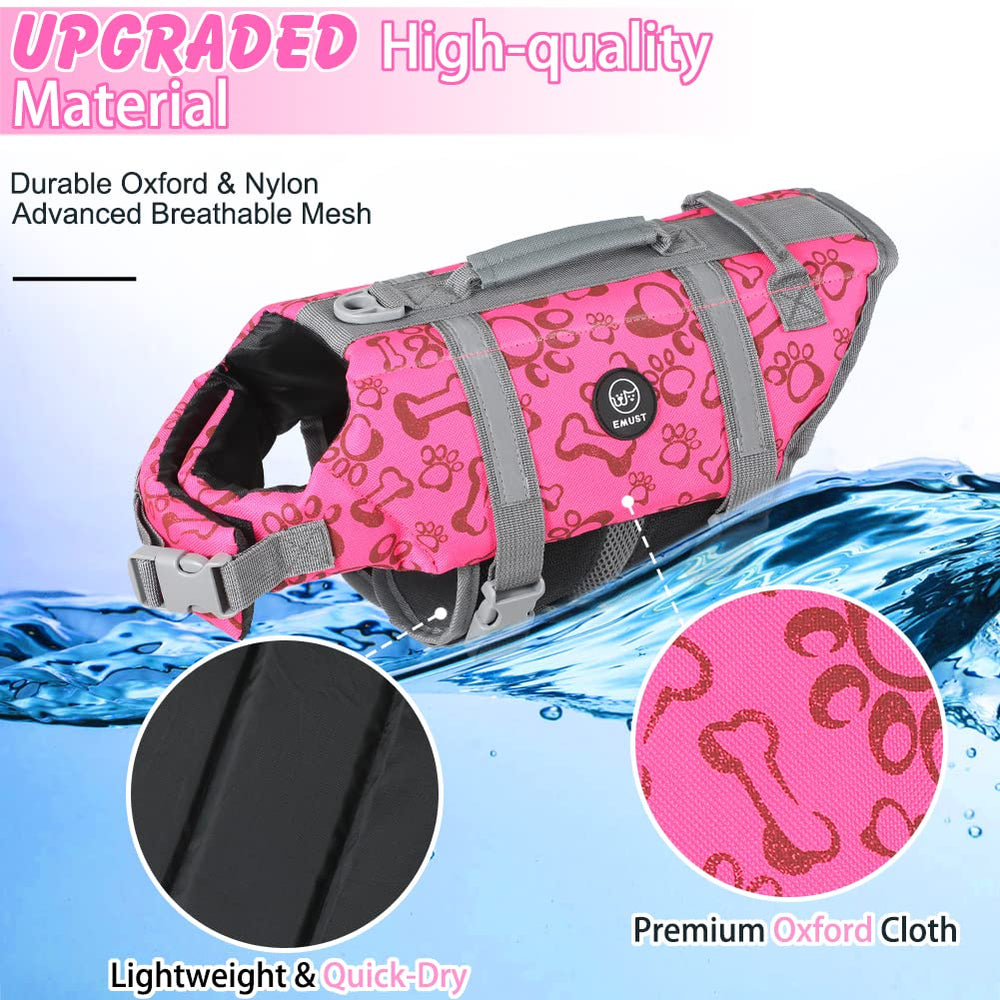 EMUST chaleco para perros NewPink con tiras reflectantes: visibilidad nocturna mejorada.