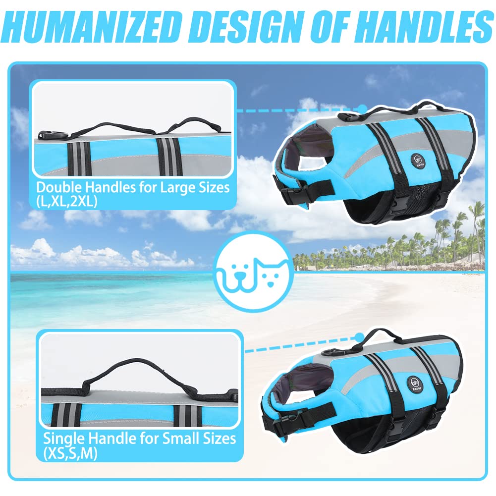 EMUST chaleco salvavidas para perro con tiras reflectantes, seguridad al atardecer