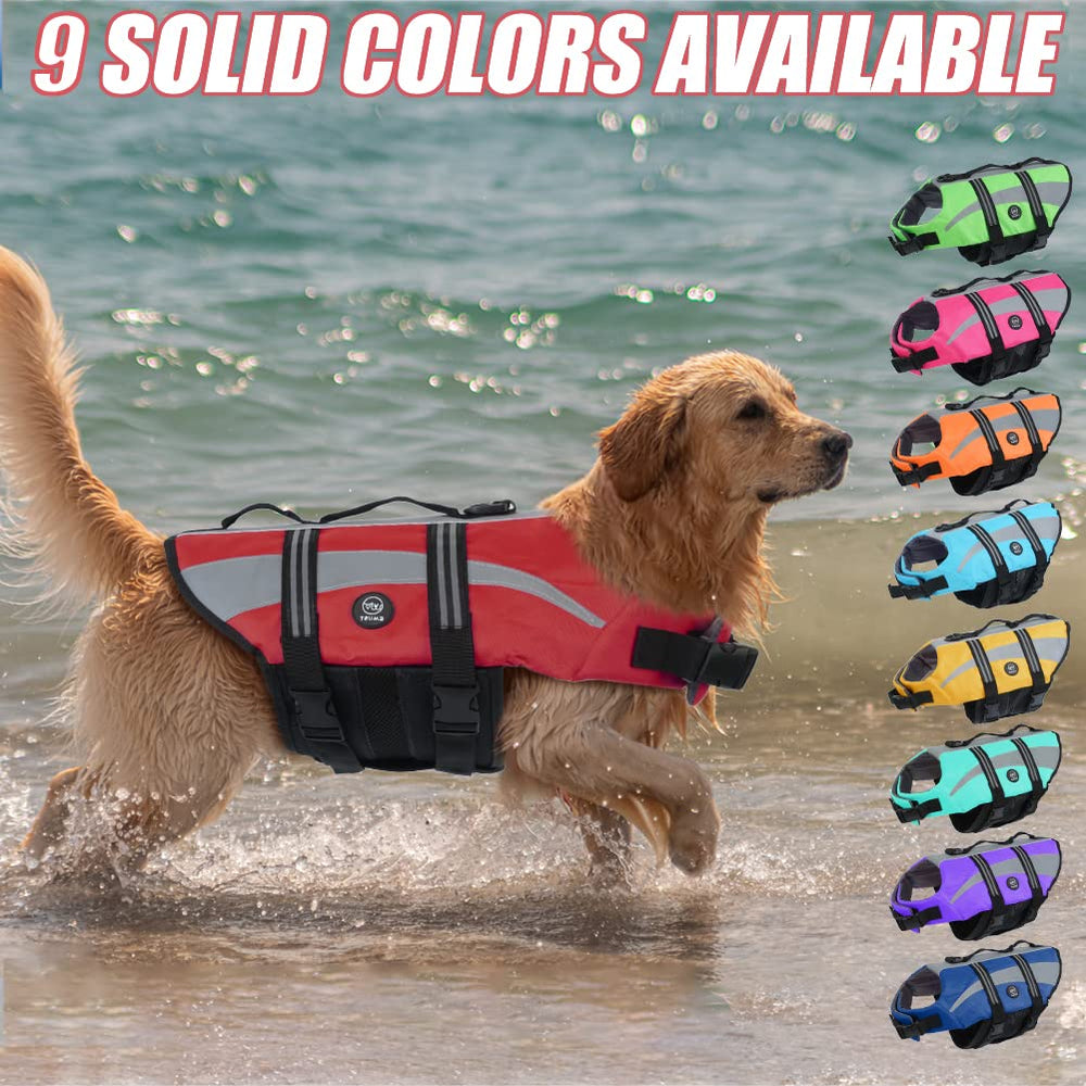 EMUST chaleco rojo de alta visibilidad para perros en playas o piscinas.