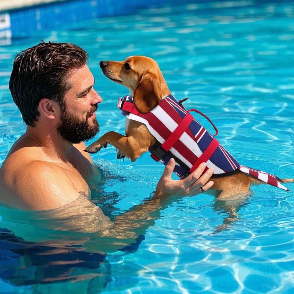 EMUST chaleco salvavidas para perros sirena, gancho en D para correa