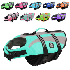 Chaleco salvavidas EMUST turquesa XS, frontal con alta visibilidad para paseos.