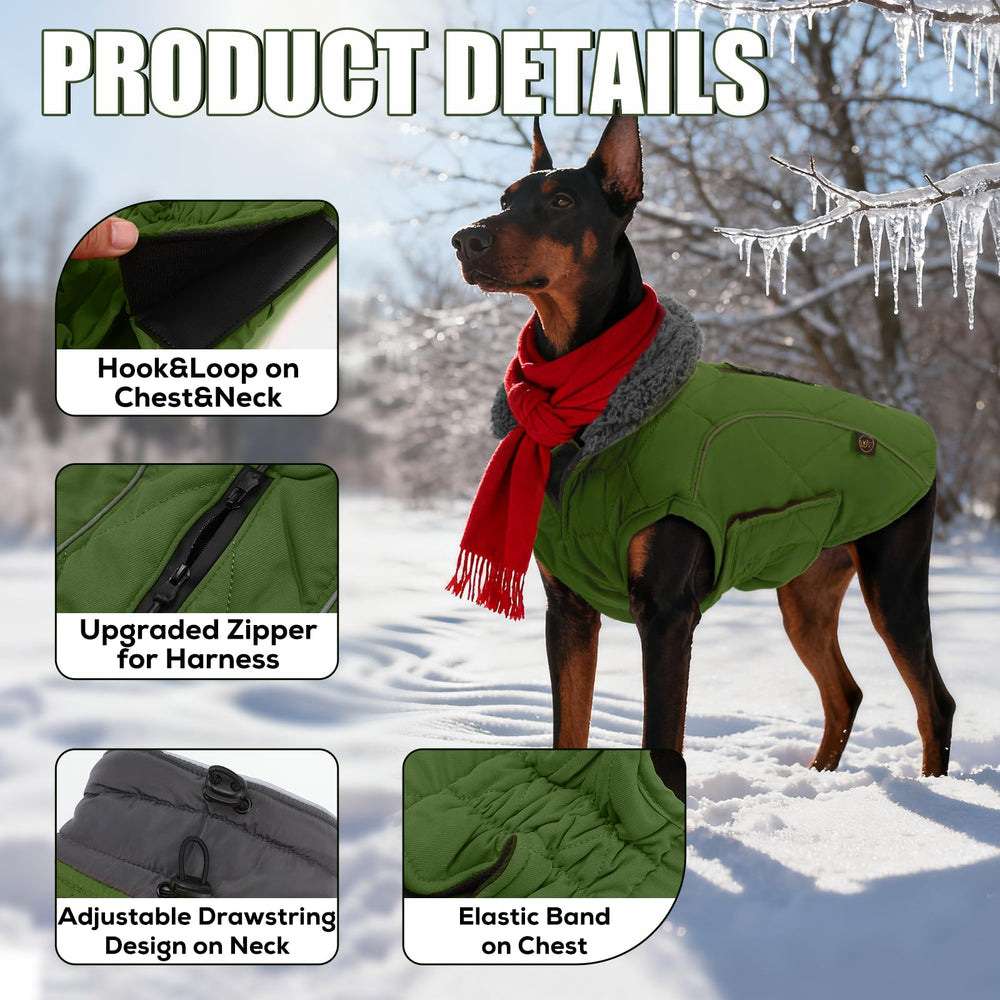 EMUST chaqueta de invierno para perro grande, forro felpa suave para mayor calidez.