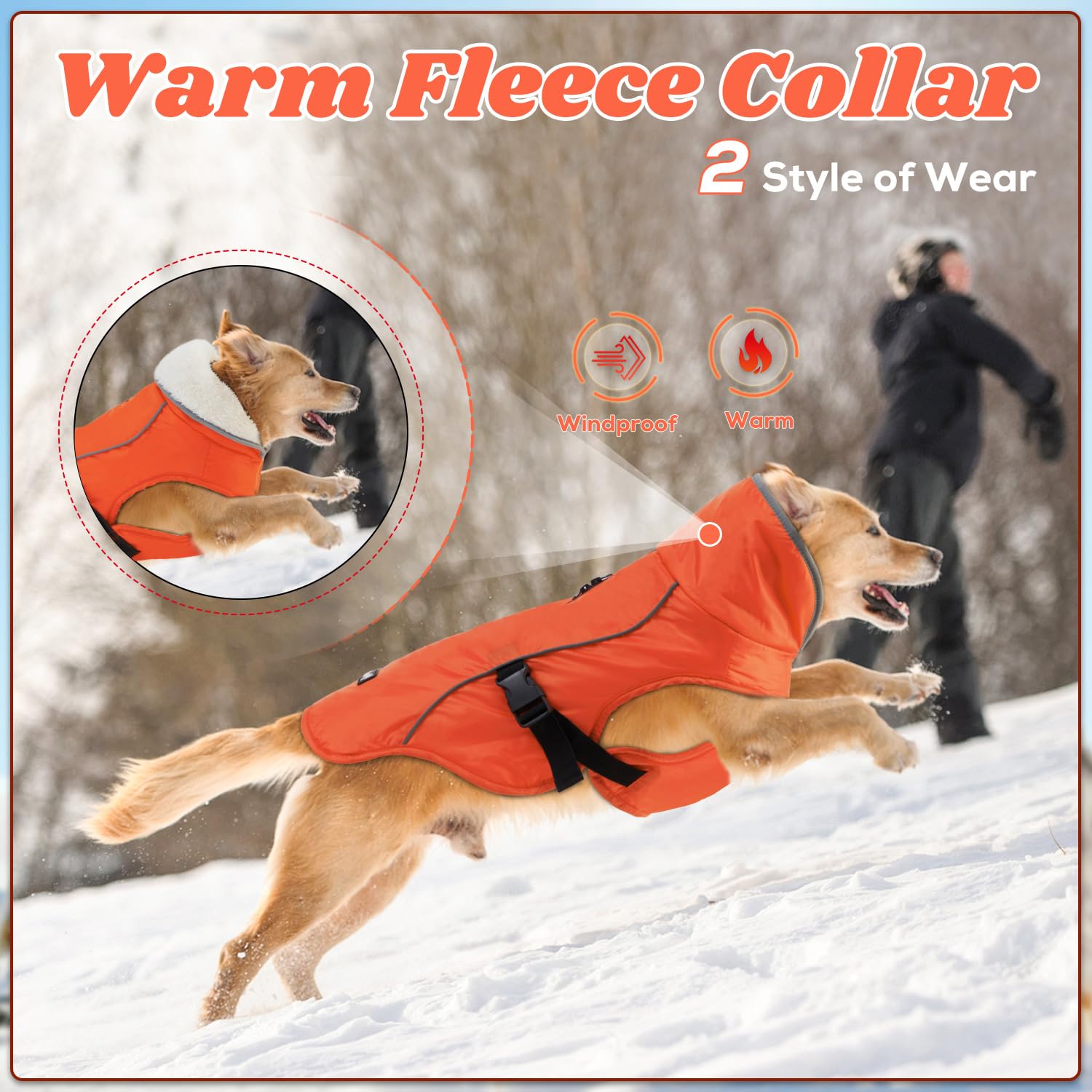 EMUST chaqueta de invierno con forro polar cálido para paseos.