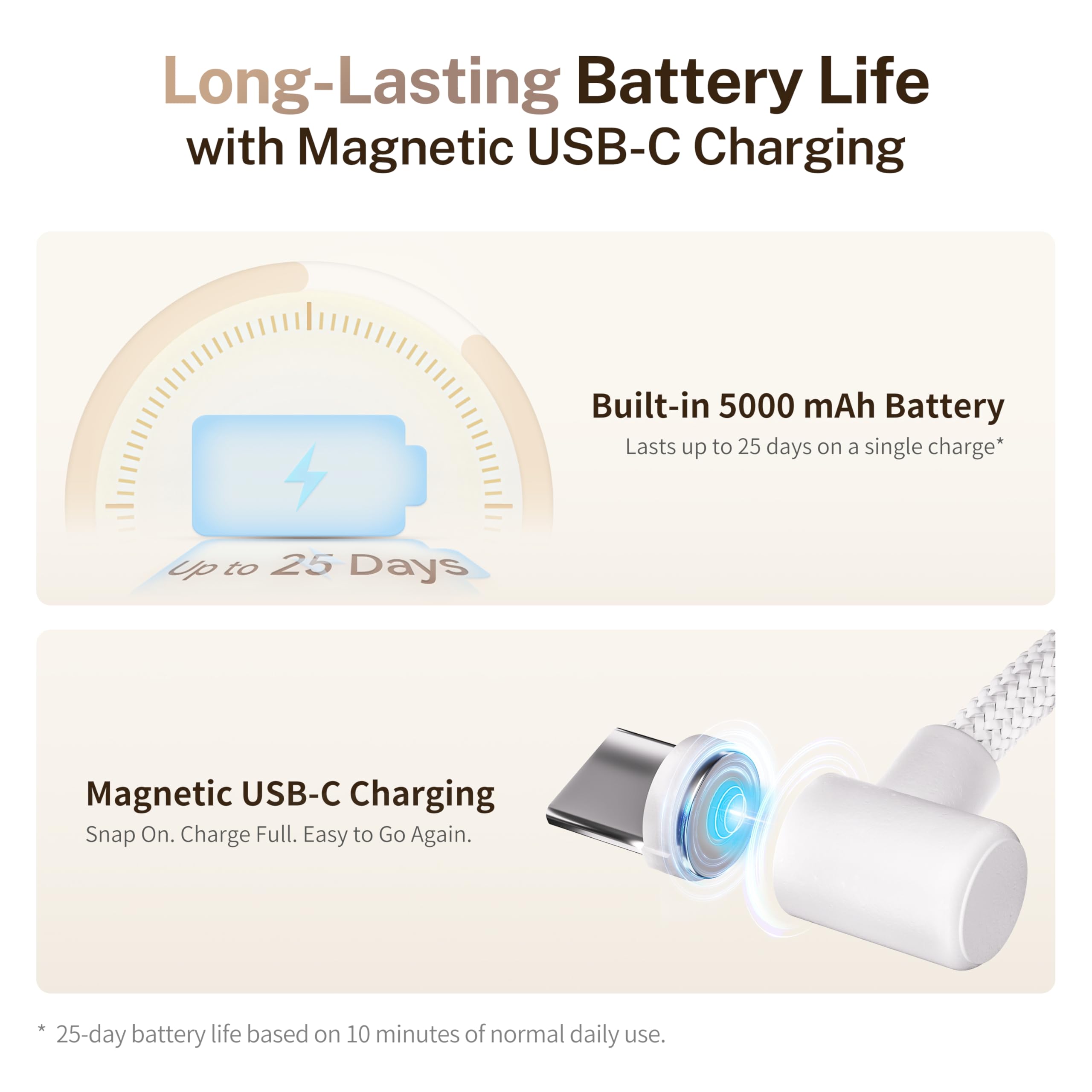Enabot EBO ROLA Mini carga magnética USB-C para recargas rápidas