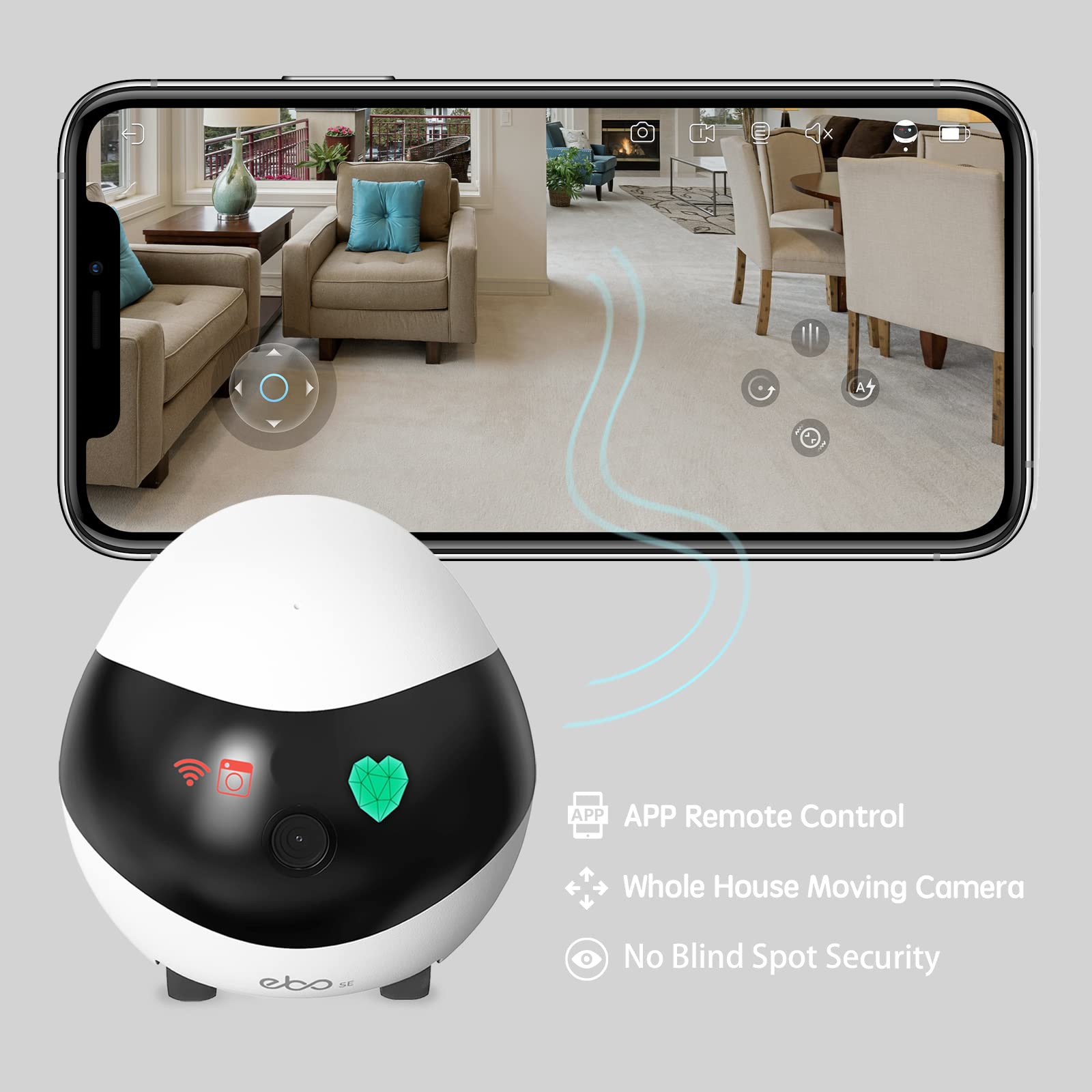 Enabot EBO SE visión nocturna 1080p para monitoreo claro incluso de noche