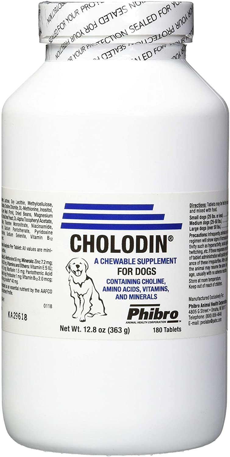 EnerCal Cholodin para perros, tarro de tabletas masticables, apoyo a memoria y vitalidad