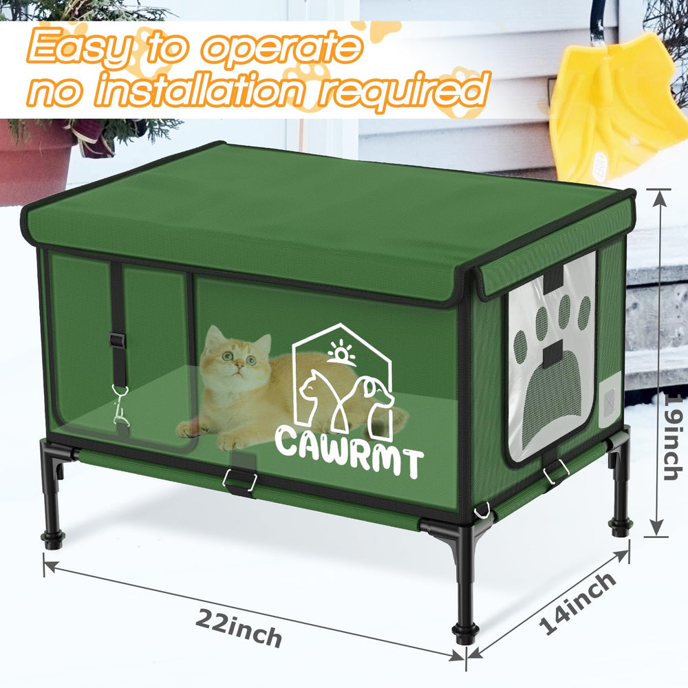 Engtesy casa exterior para gatos, interior espacioso para descanso cómodo al aire libre.