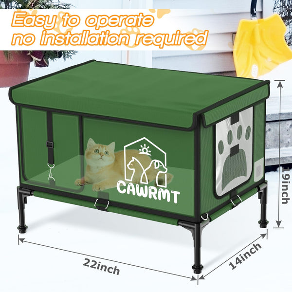 Engtesy casa exterior para gatos, interior espacioso para descanso cómodo al aire libre.
