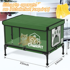 Engtesy casa exterior para gatos, interior espacioso para descanso cómodo al aire libre.