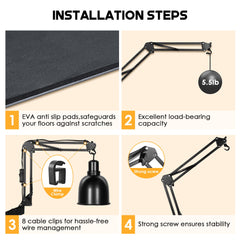 Enhon: estructura de metal resistente con base amplia para mayor estabilidad.