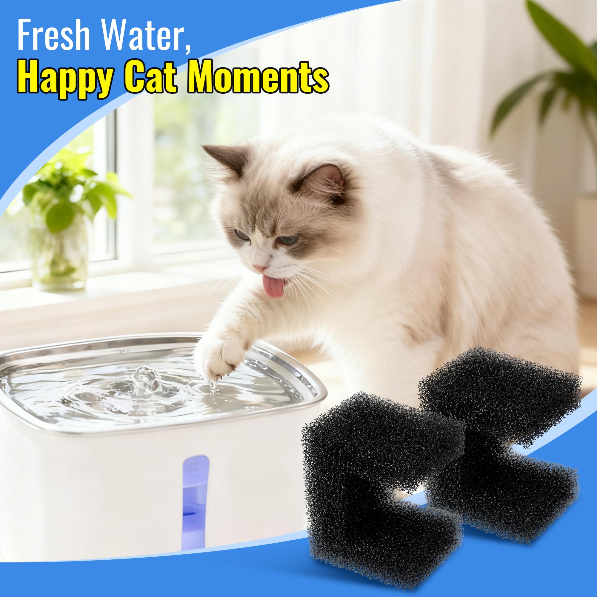Enhon filtro espuma resistente y suave, filtración continua para agua fresca.