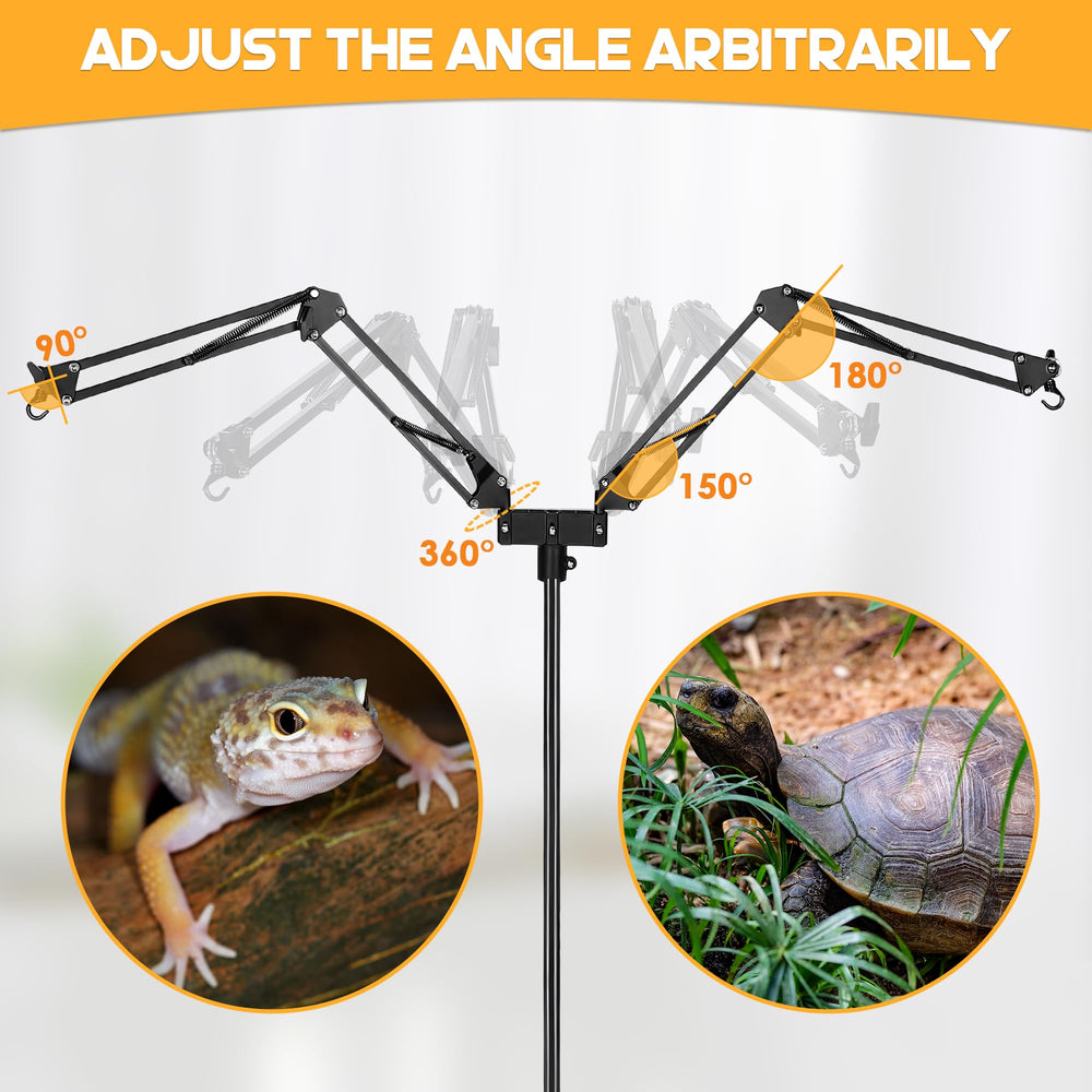 Enhon: soporte de lámpara para hábitats de reptiles con rotación y ajuste.