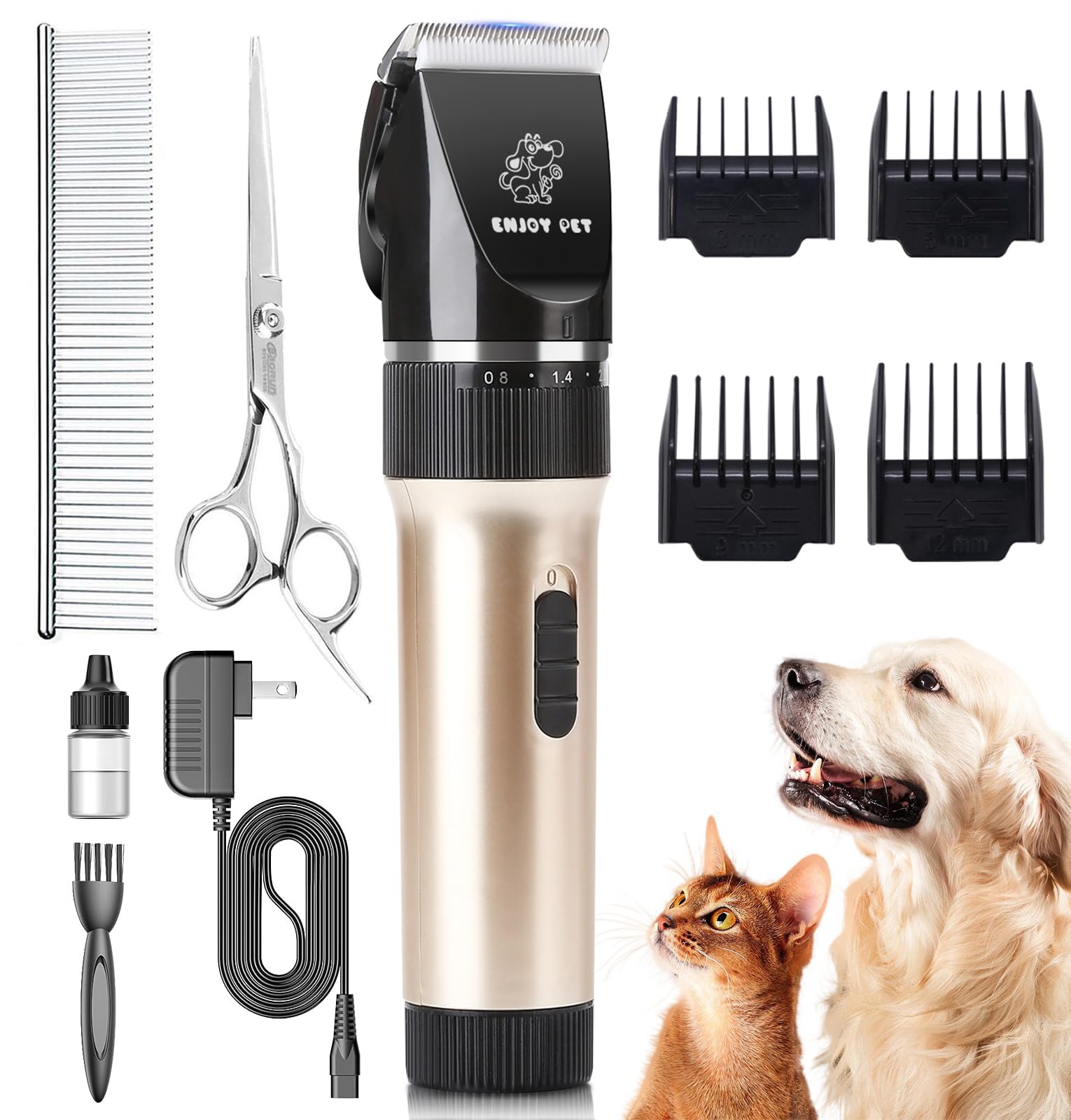 ENJOY PET cortapelos para perros con motor silencioso para un aseo tranquilo