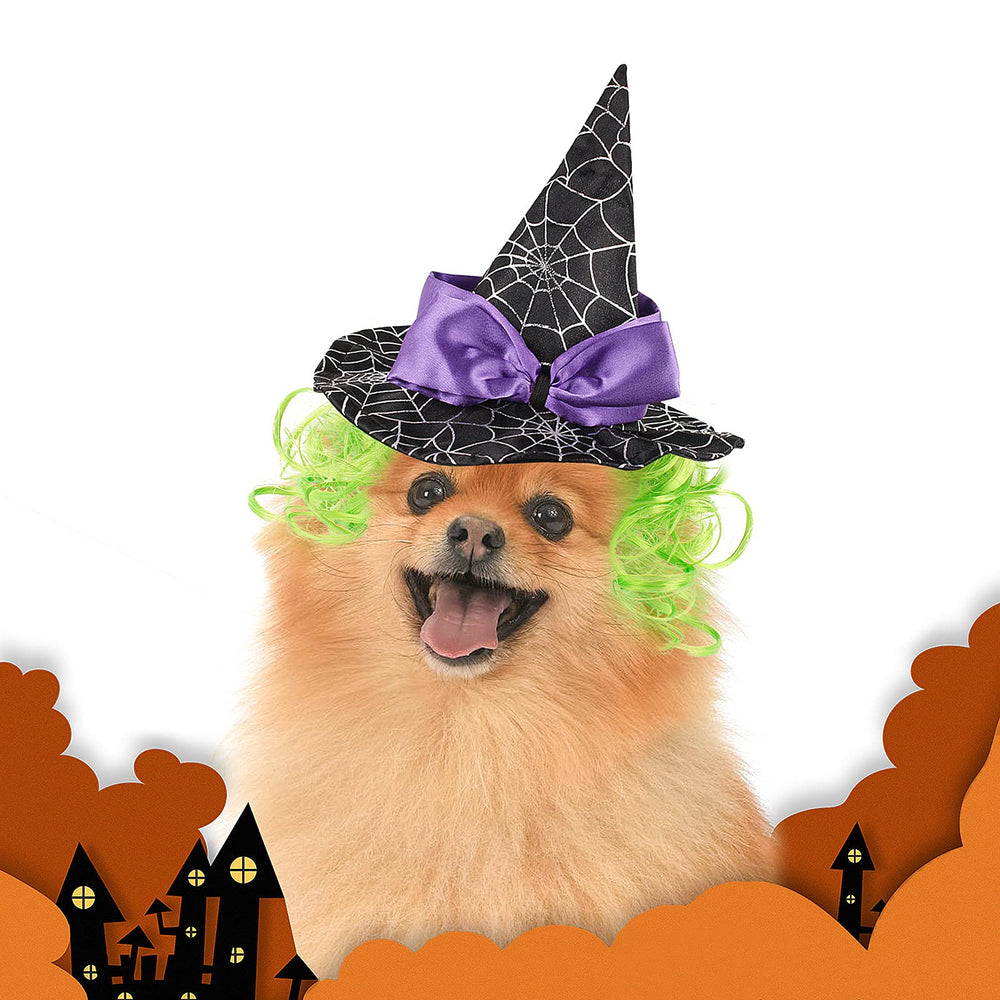 Enjoying diseño cobweb verde con borde morado, look mágico para Halloween