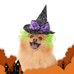 Enjoying diseño cobweb verde con borde morado, look mágico para Halloween
