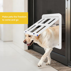 Enjoying puerta para perros con imanes cierre doble; control de acceso sencillo.