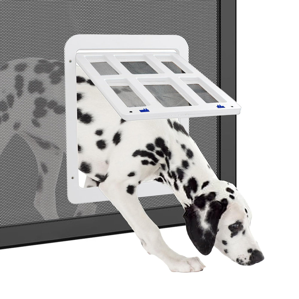 Enjoying puerta para perros para mallas; instalación fácil para uso inmediato.