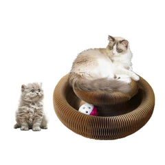 Enkman Magic Organ tablero rascador para gatos promueve estiramientos y juego diario.