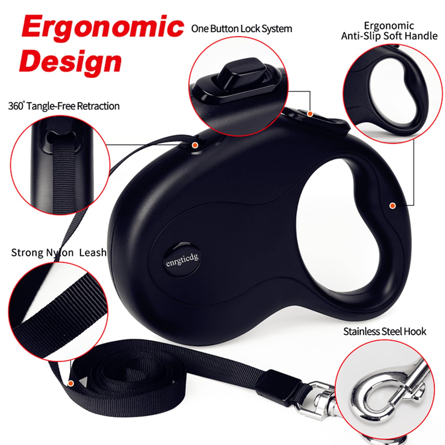 enrgticdg correa de nylon resistente hasta 50 libras