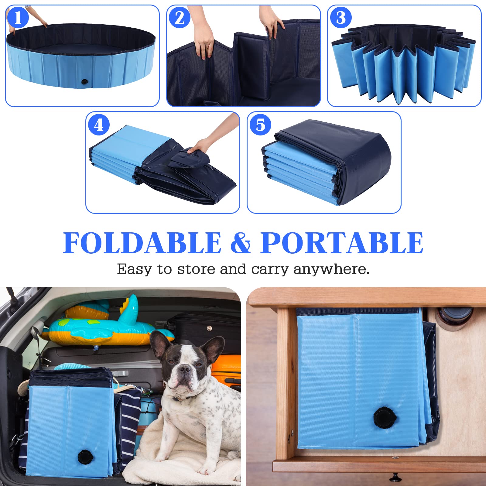 Plegable y compacto, fácil de transportar para viajes y camping.