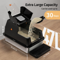 EOSARCU arenero extra grande de 47L para gatos grandes.